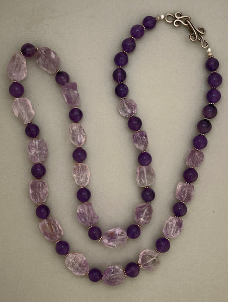 Long Amethyst Statement Necklace