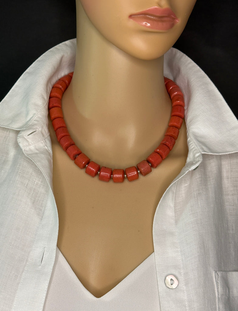 Faux Coral Statement Necklace