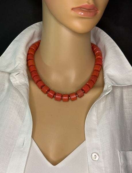 Faux Coral Statement Necklace