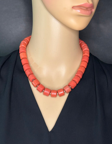 Faux Coral Statement Necklace