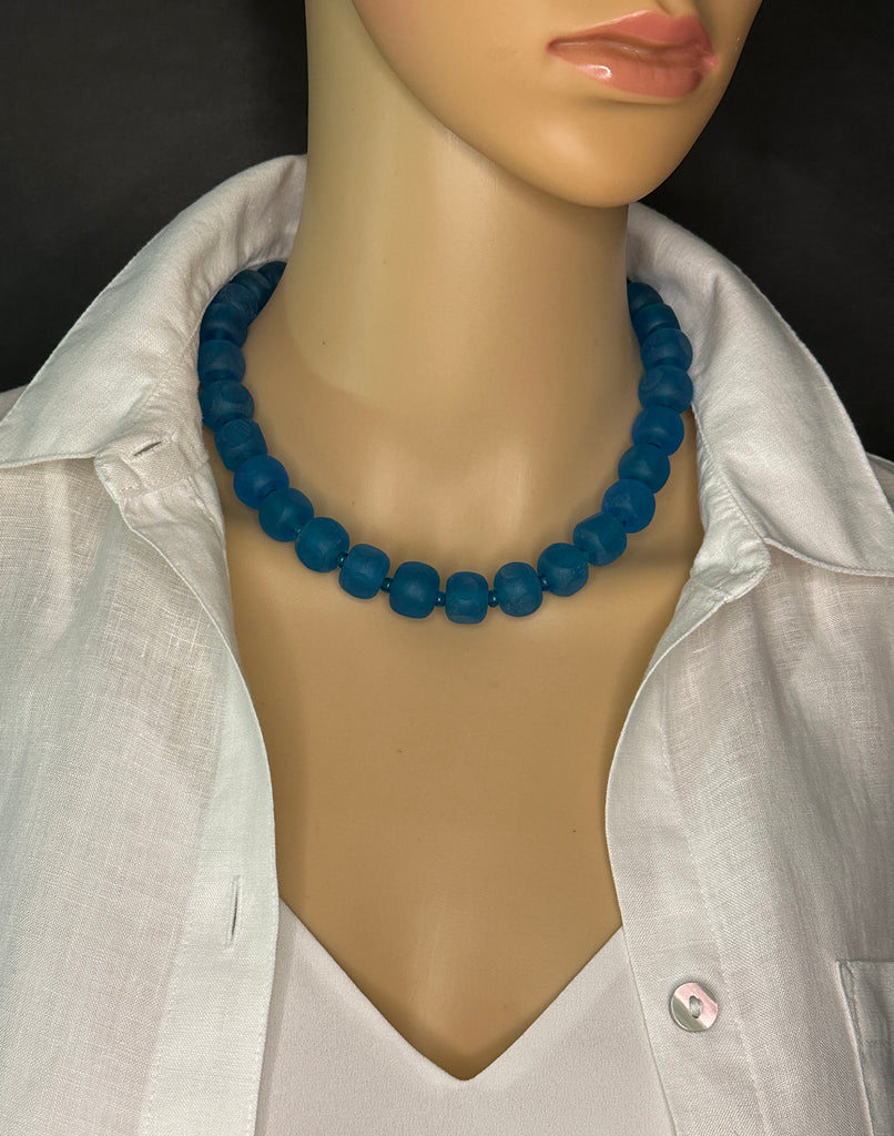 Blue Resin Statement Necklace