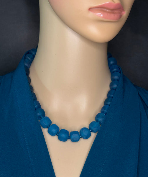 Blue Resin Statement Necklace