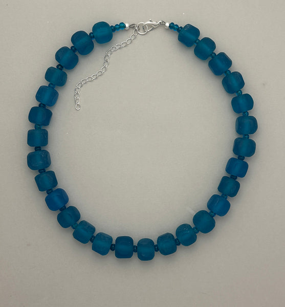 Blue Resin Statement Necklace
