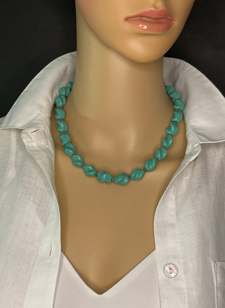 Vintage German Glass Statement Necklace