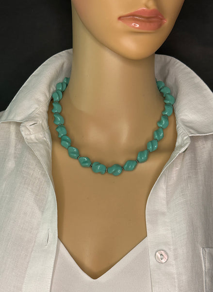 Vintage German Glass Statement Necklace