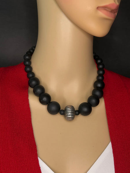 Black Onyx Statement Necklace