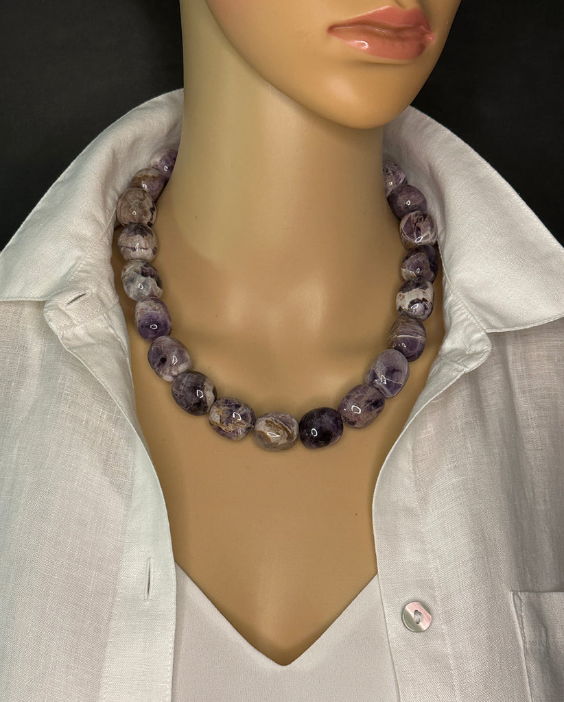 Dog Teeth Amethyst Statement Necklace