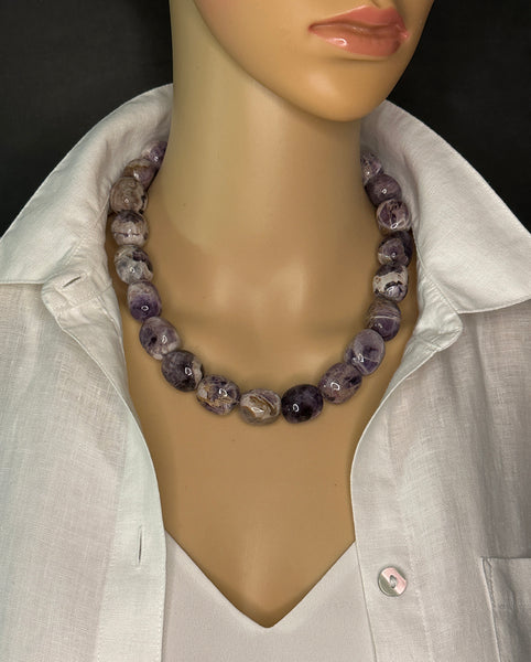 Dog Teeth Amethyst Statement Necklace