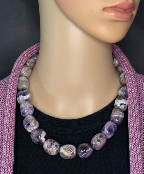Dog Teeth Amethyst Statement Necklace