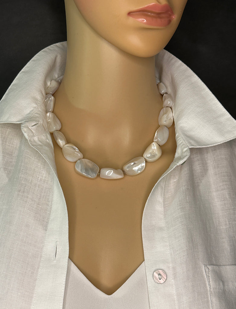 Mother-of-Pearl Statement Necklace
