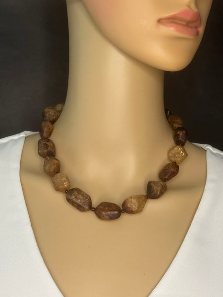 Amber Quartz Statement Necklace