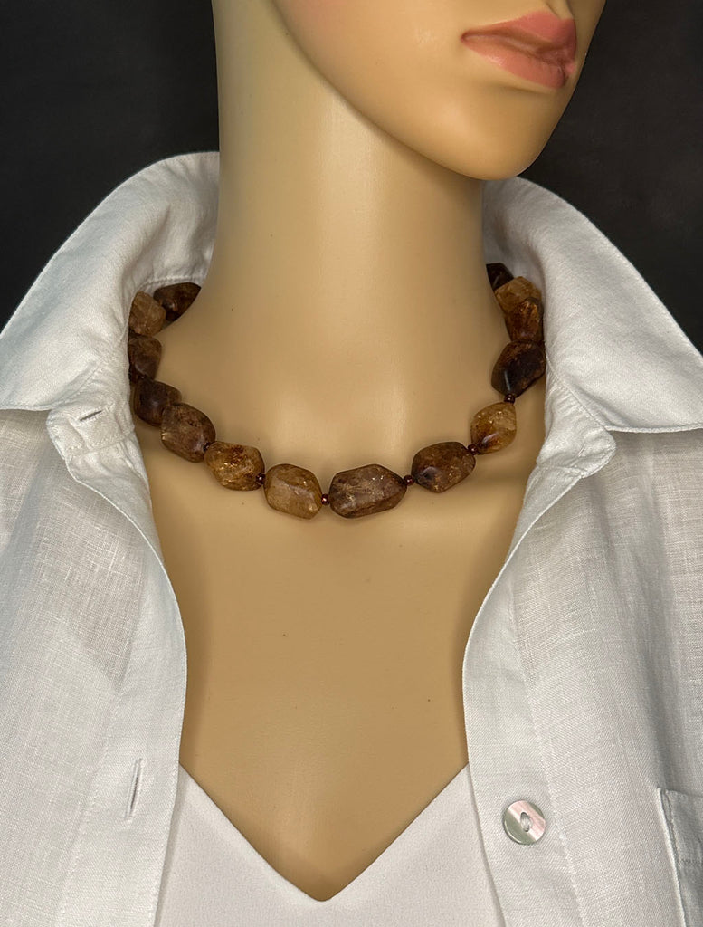 Amber Quartz Statement Necklace