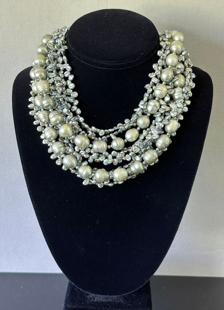 Multi-Strand Pearl Statement Necklace – Sharon Cipriano Jewelry