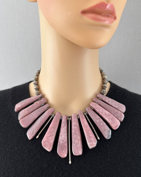 Rhodochrosite Statement Necklace