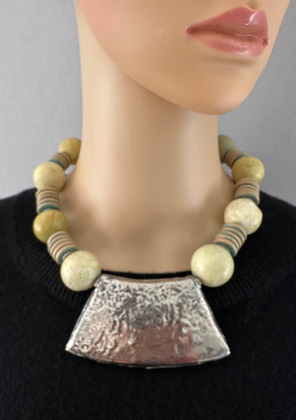 Yellow Turquoise Statement Necklace