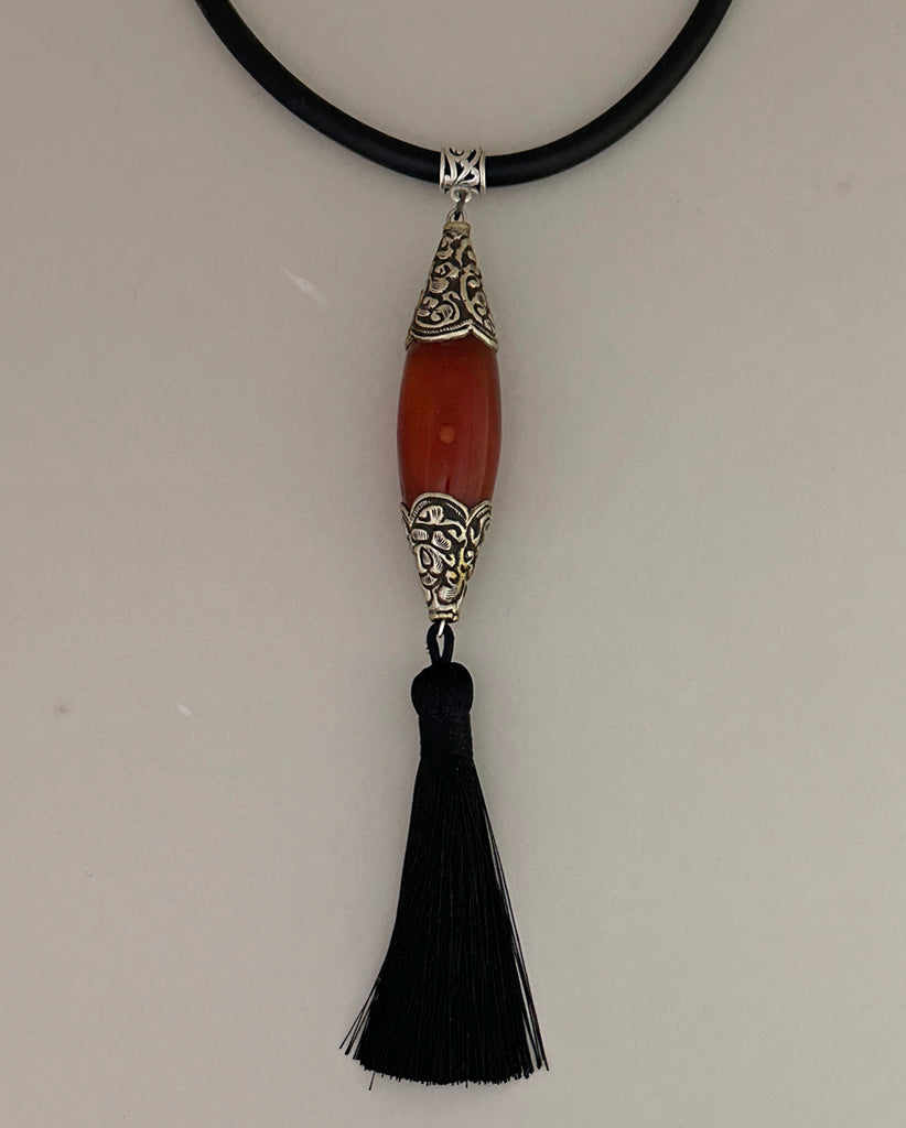 Carnelian Drop Pendant Statement Necklace