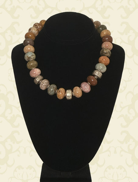 Single Strand Beaded Statement Necklace