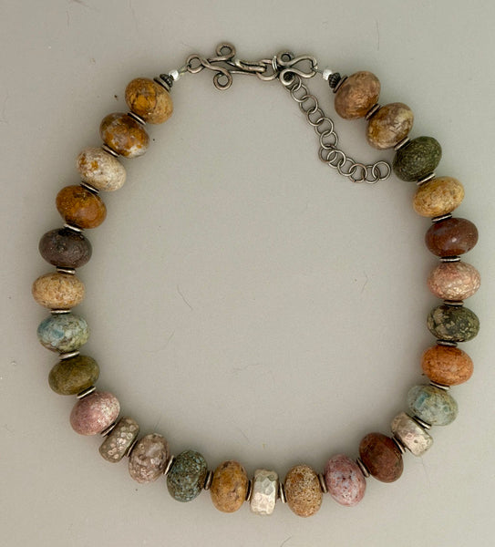Single Strand Beaded Statement Necklace