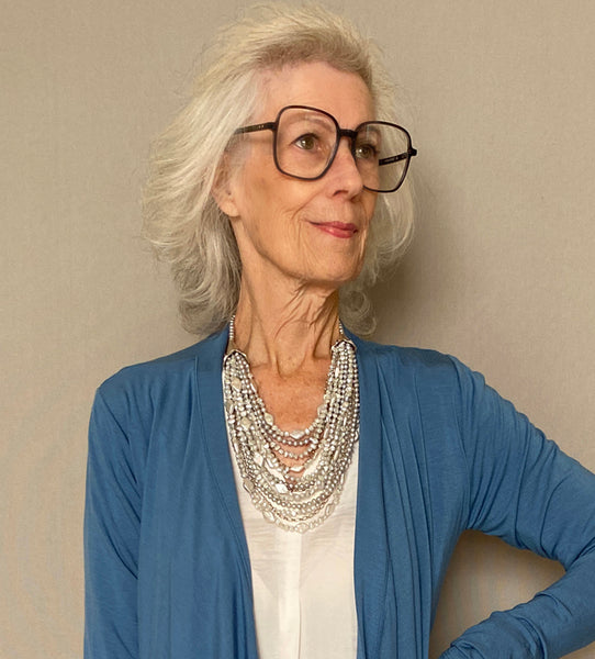 Multi-Strand Pearl and Silver Statement Necklace