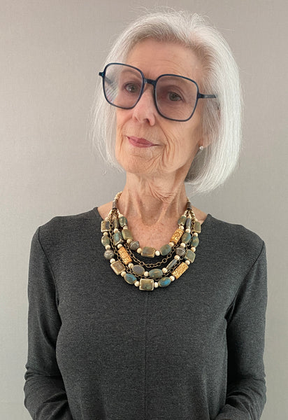 Multi-Strand Afghan Ceramic Statement Necklace