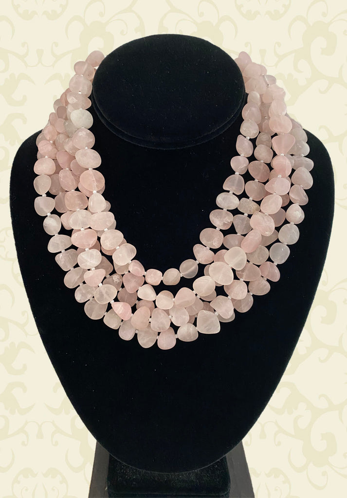 Universal Thread Goods Co. Rose Quartz Worn Gold Necklace