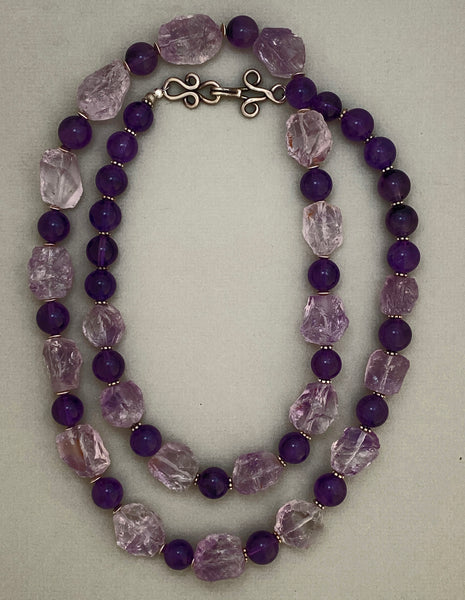 Long Amethyst Statement Necklace