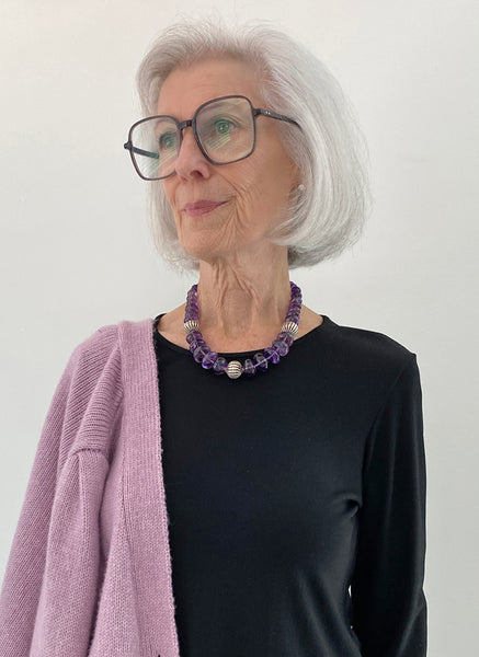 Amethyst and Silver Statement Necklace