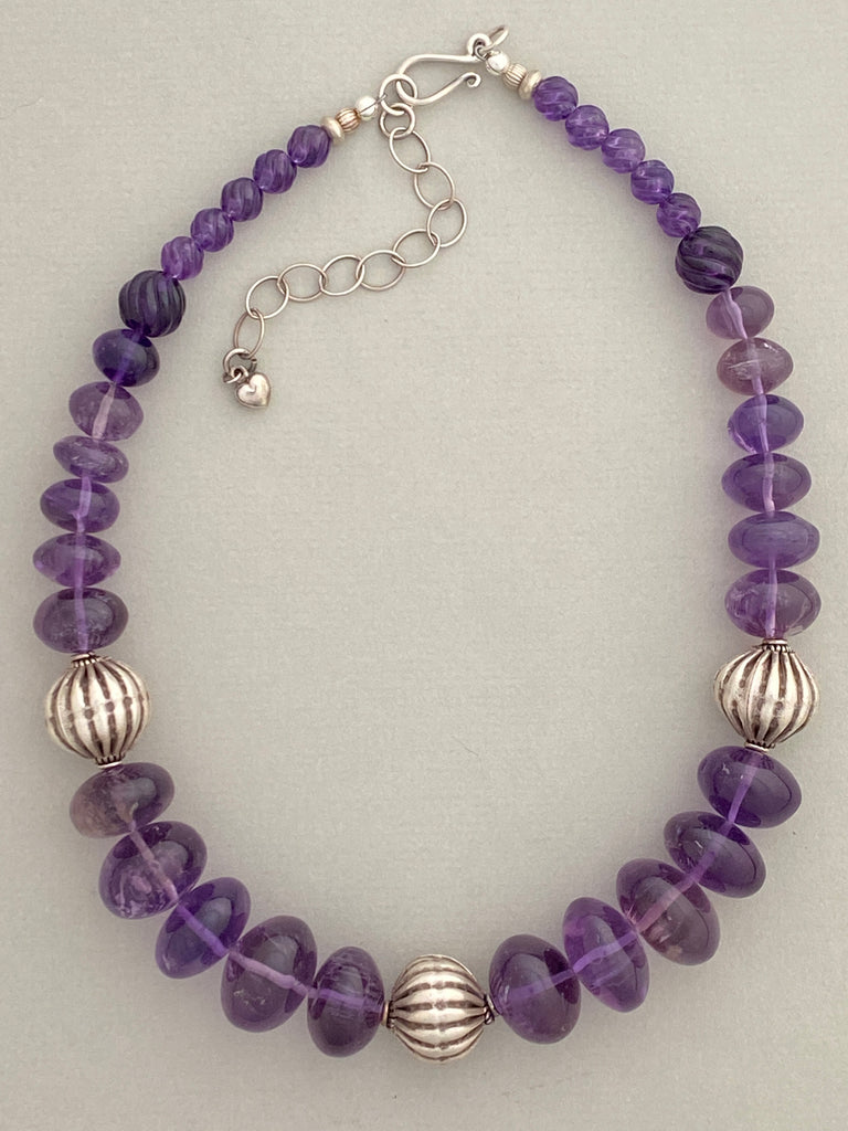 Amethyst and Silver Statement Necklace