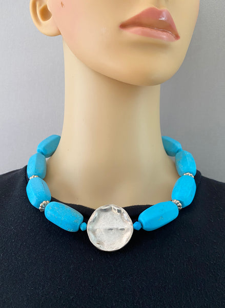 Afghan Blue Faience Statement Necklace